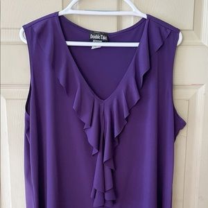 Royal purple sleeveless plus size blouse